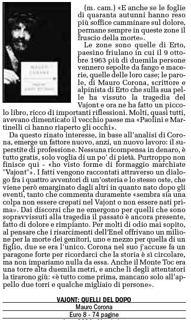 L'ultimo rutto artistico di Mauro Corona